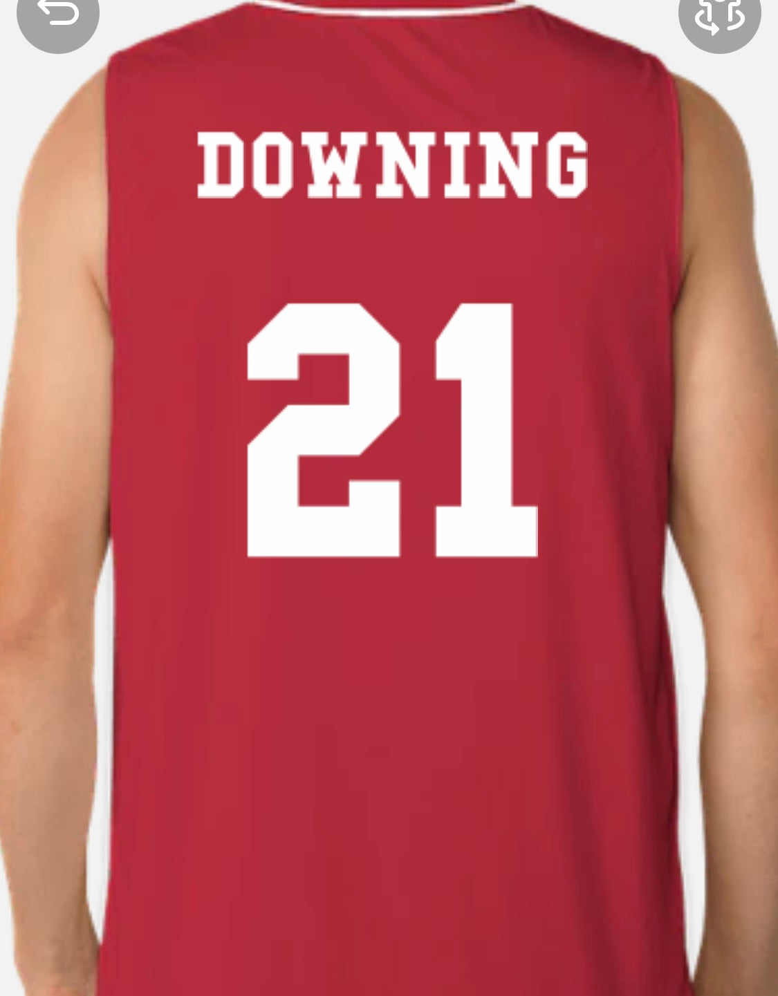 Jack Downing Remember Me Scholarship Fundraiser Reversible Red & White Jersey