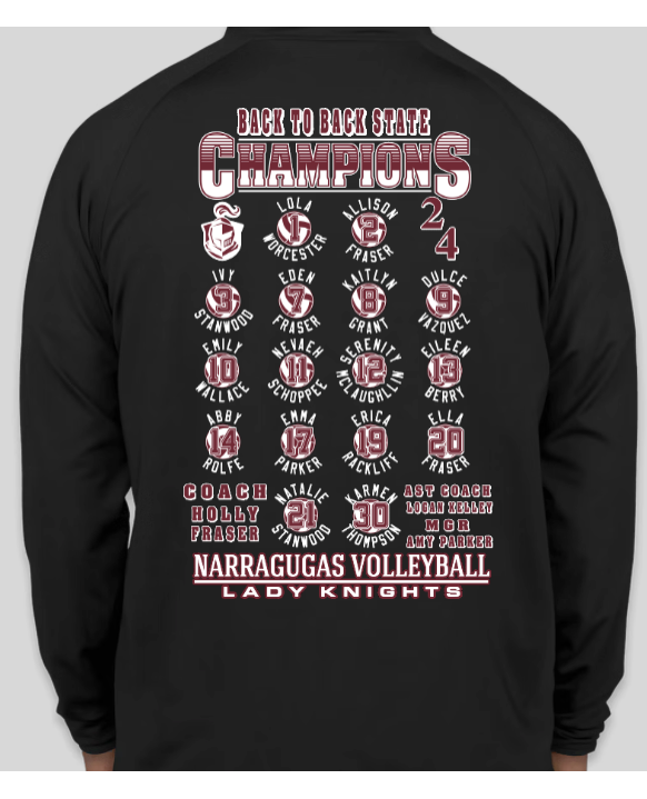 Lady Knights Volleyball 1/4 Zip 2024 Champions ๐๐