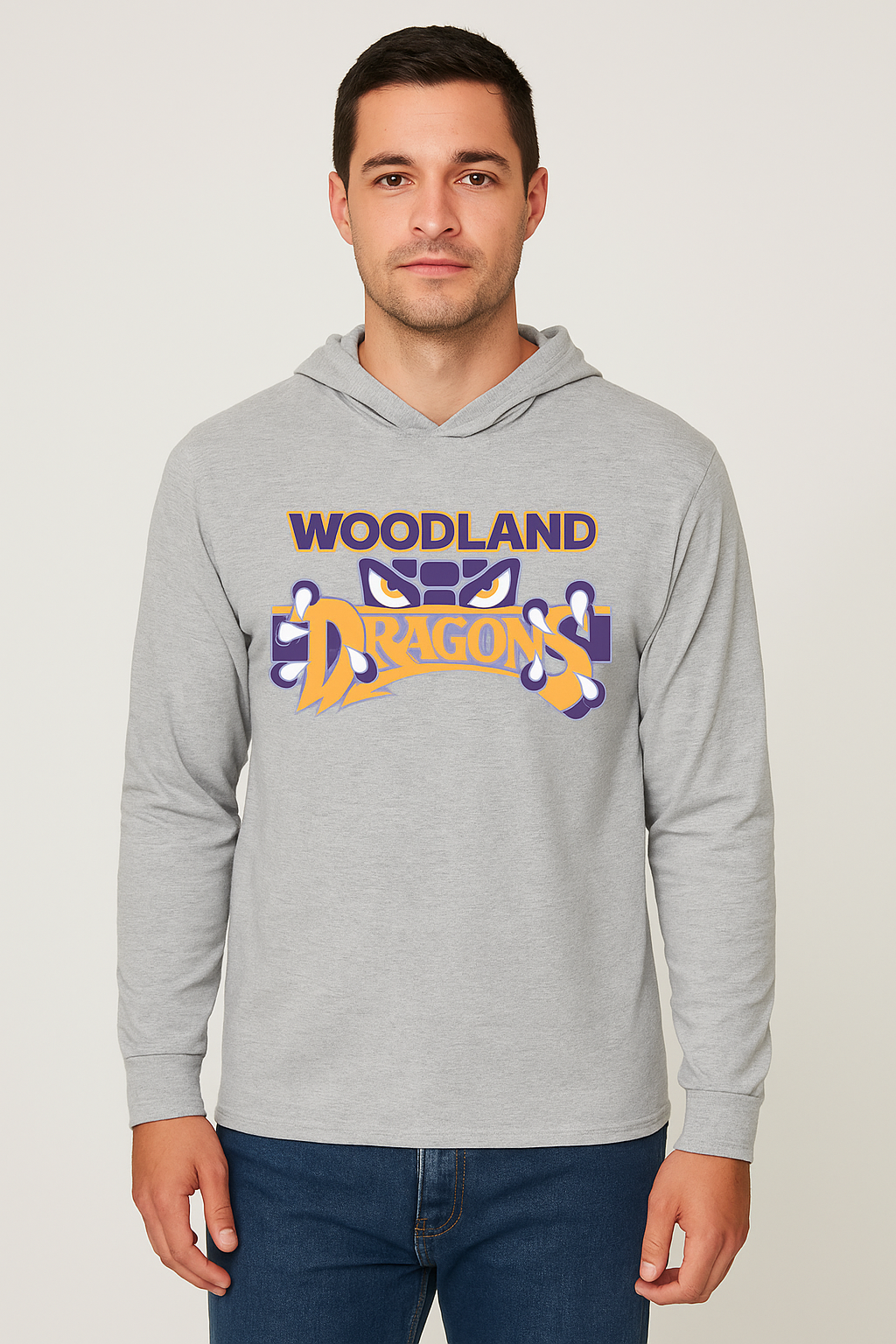🐉 Woodland Dragons Edition – Jerzees Classics™ Unisex Cotton Long Sleeve  Hooded T-Shirt