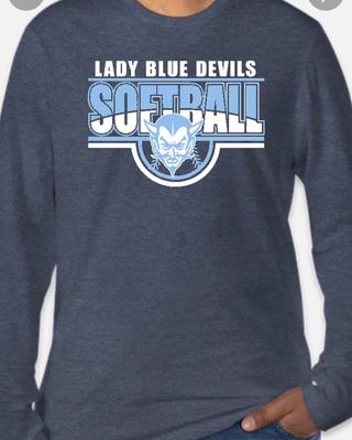 Long Sleeve Tshirt Calais Blue Devil Softball