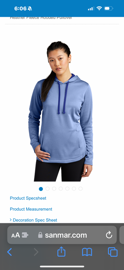 Ladies Sport-Tek® PosiCharge® Electric Heather Fleece Hooded Pullover