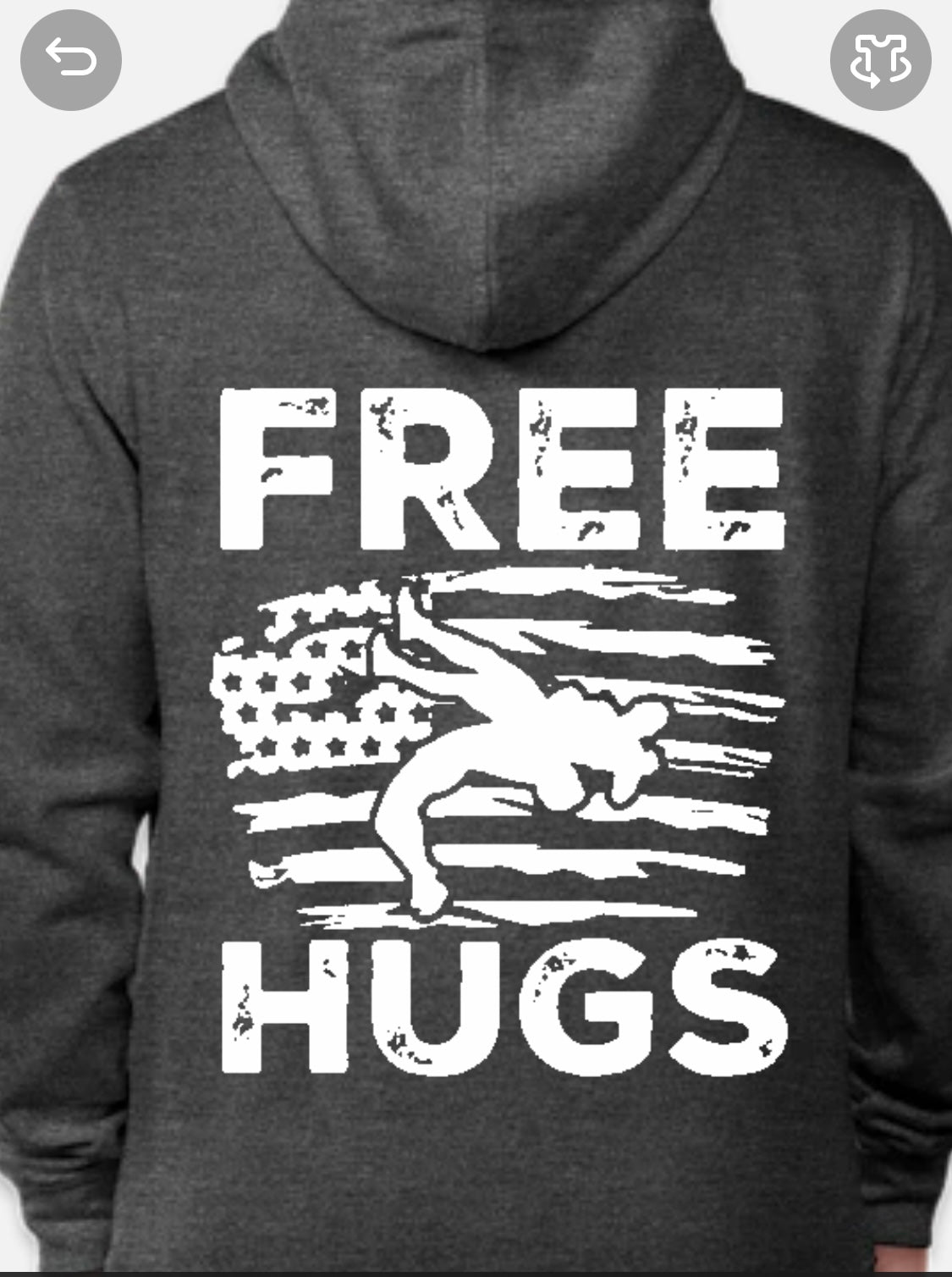 Free Hugs Penobscot County Wrestling District Re-Fleece Hoodie