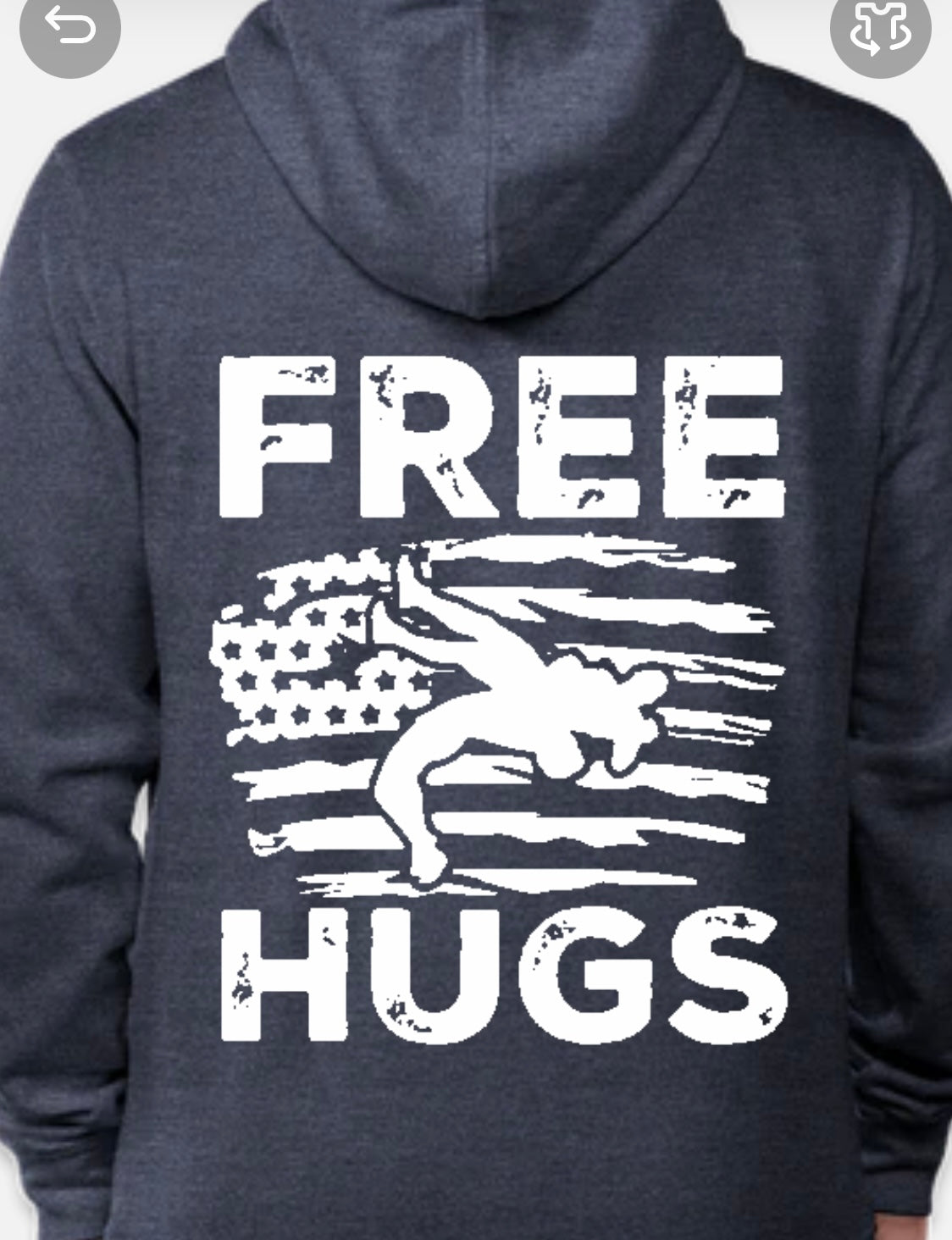 Free Hugs Penobscot County Wrestling District Re-Fleece Hoodie