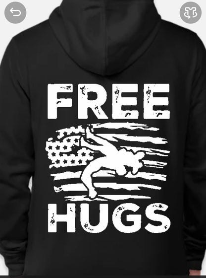 Free Hugs Penobscot County Wrestling District Re-Fleece Hoodie