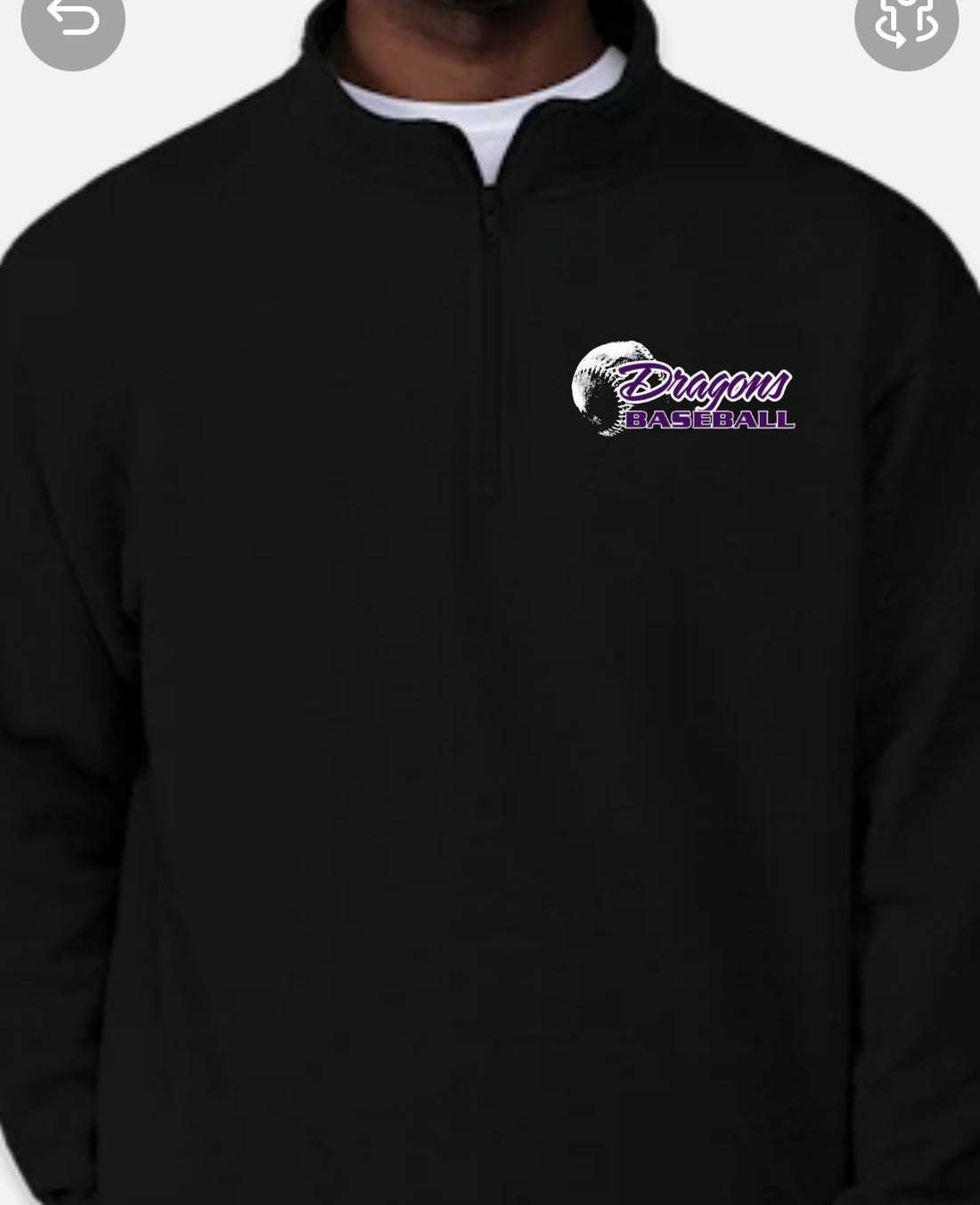 1/4 Zip Sweatshirt Woodland Dragons Baseball