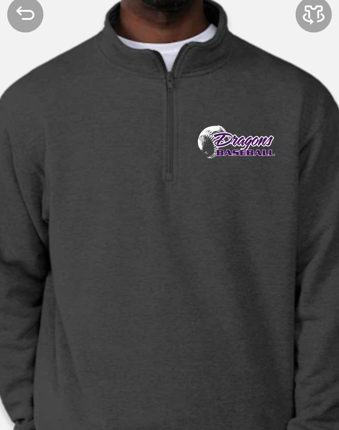 1/4 Zip Sweatshirt Woodland Dragons Baseball