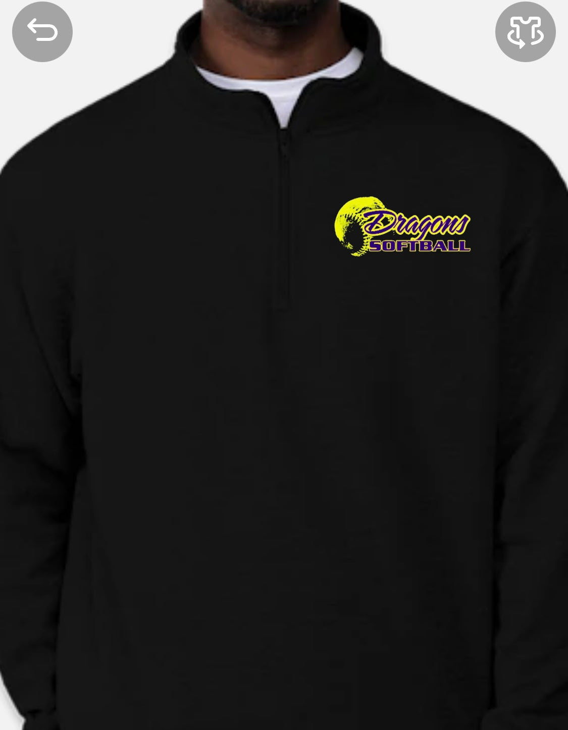 1/4 Zip Sweatshirt Woodland Dragons Softball